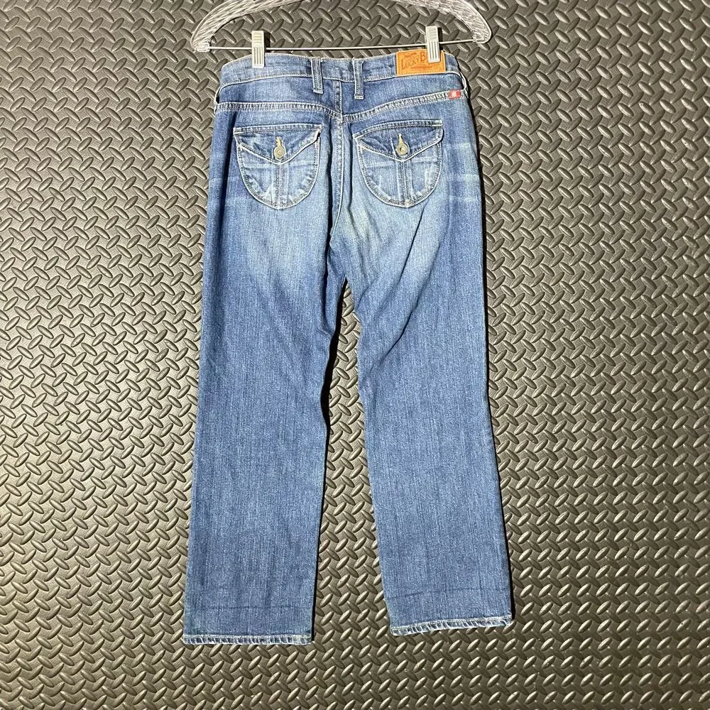 Lucky Brand Crop By Gene Montesano Blue Faded Western Style‎ Denim Jeans 0/25